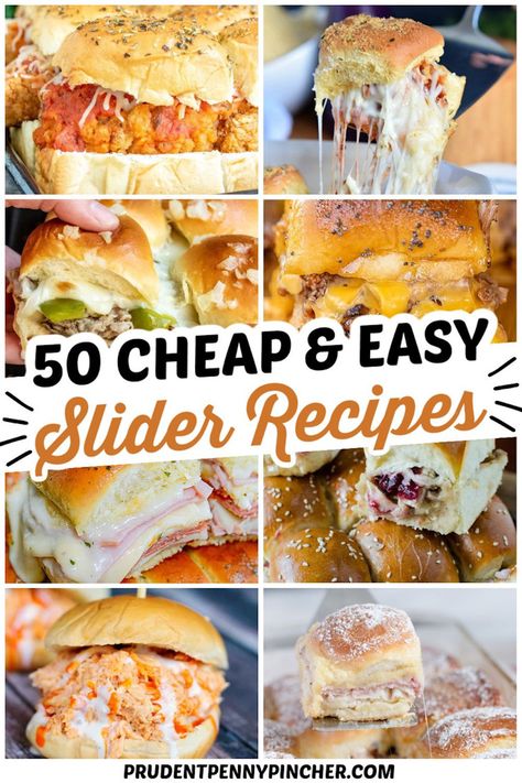 Party Food For A Crowd, Easy Sliders, Easy Slider Recipes, Easy Slider, Ham And Cheese Sliders, Buffalo Chicken Sliders, Slider Sandwiches, Cheese Sliders, Beef Sliders