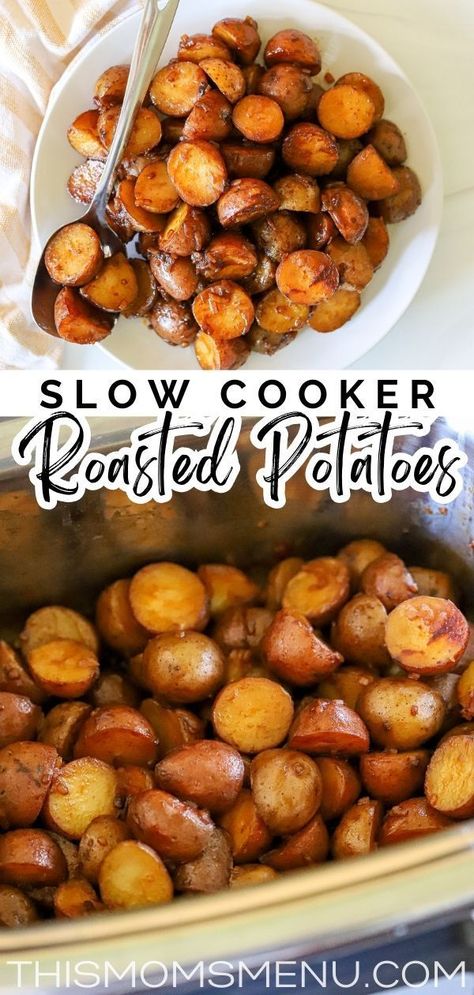 Crockpot Roasted Potatoes Easy Recipes, Crockpot Potatoes With Lipton Onion Soup, Slowcooker Potato Recipes, Mini Potato Crockpot Recipe, Potatoes In Slow Cooker Crockpot Recipes, Slow Cooker New Potatoes, Easy Crock Pot Potatoes, Slow Cooker Mini Potatoes, Crockpot Fingerling Potatoes