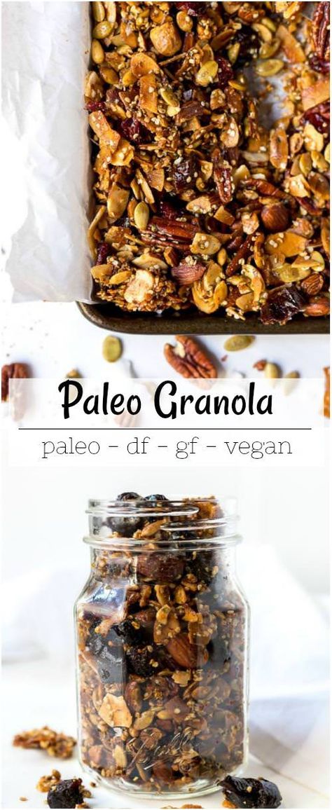 Vegan Paleo Granola Recipe - granola recipe - grainless granola - healthy granola - homemade granola - nut granola - baked granola - granola paleo - homemade granola healthy - paleo granola - breakfast granola - fall granola recipe - granola recipe vegan - how to make granola recipes - vegan granola Fall Granola Recipe, Fall Granola, Paleo Granola Recipe, Make Granola, Breakfast Granola, How To Make Granola, Homemade Granola Healthy, Paleo Granola, Nut Granola