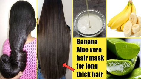 Banana Hair Mask For Growth, Hair Mask For Long Hair, Hair Growth Mask Diy, Aloe Vera Hair, Egg Hair Mask, Banana Hair Mask, Aloe For Hair, Longer Hair Faster, Aloe Vera Hair Mask