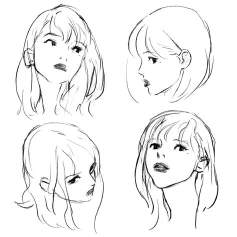 CLASS101+ | Draw the faces of female figures seen from various angles in “MISS JISU” in an easy and attractive way Croquis, Miss Jisu, Surprise Face, Face Angles, Female Face Drawing, Anime I, Female Eyes, Drawing Book, Face Sketch