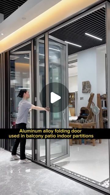 Balcony Door Design, Folding Doors Ideas, Folding Door Design, Folding Doors Internal, Glass Partition Designs, Folding Patio Doors, Folding Partition, Folding Doors Interior, Partition Door