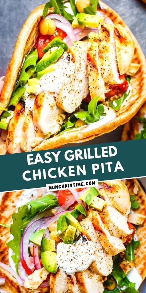 Chicken In Pita Recipes, Mediterranean Diet Pita Sandwich, Recipes With Pita Pockets, Pita Chicken Sandwich, Pita Bread Sandwich Recipes, What To Use Pita Bread For, Pita Wraps Chicken, Mediterranean Chicken Pita Pockets, Pita Sandwich Recipes Healthy