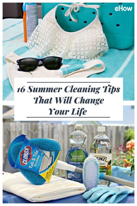 Since warmer weather practically sends bugs, mold and mildew a VIP invitation to invade, summer is a prime season to deep clean your home–both indoors and out. We've culled some of our best, all-natural summer cleaning tips that will simplify the process and act as good reminders for sprucing up stuff you might not have thought of! Good Reminders, Vip Invitation, Life Tricks, Summer Cleaning, Clean Bathtub, Cleaning Tricks, Clean Living, Cleaning Ideas, Home Organization Hacks