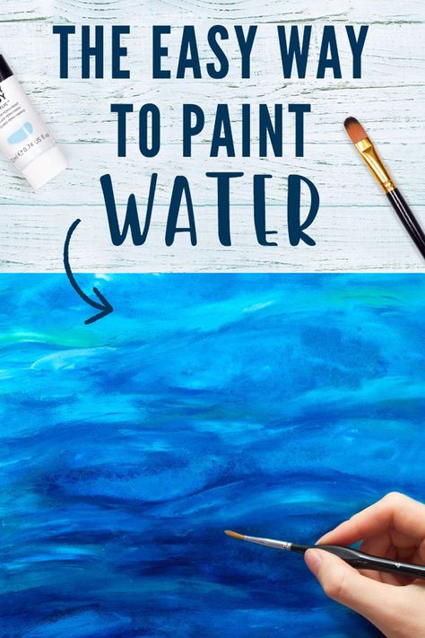 Tela, How To Paint An Underwater Scene, Water Painting Step By Step, Paint A Seascape, Underwater Scenes Painting, How To Paint Underwater Scene Acrylic, Painting Underwater Scenes, Painting Water Acrylic Step By Step, How To Paint Ocean Water