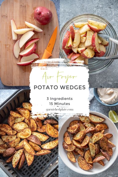 Airfryer Fries, Red Skin Potatoes Recipe, Fried Red Potatoes, Air Fryer Potato Wedges, Air Fry French Fries, Fries Potatoes, Air Fryer Potato, Crispy Potato Wedges, Air Fryer French Fries