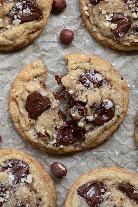 Fresh Bean Bakery, Hazelnut Flour, Ice Cream Muffins, Brown Butter Chocolate Chip Cookies, Hazelnut Chocolate, Perfect Cookie, Brownie Bar, Bakery Recipes, Chocolate Hazelnut