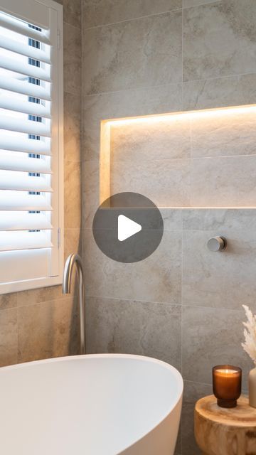 TileCloud on Instagram: "How dreamy is this bathroom 😍   We love how our Byron Travertine Look Ivory Matte 300x600 is used from floor to ceiling to create a luxury spa like experience 🫧  Project by @oasisbathrooms" Tub With Tile Walls Bathroom, Ivory Bathroom Ideas, Small Neutral Bathroom, Ivory Bathroom, Bathroom Stone Wall, Neutral Bathrooms, Travertine Tile Bathroom, Travertine Bathroom, New Bathroom Ideas