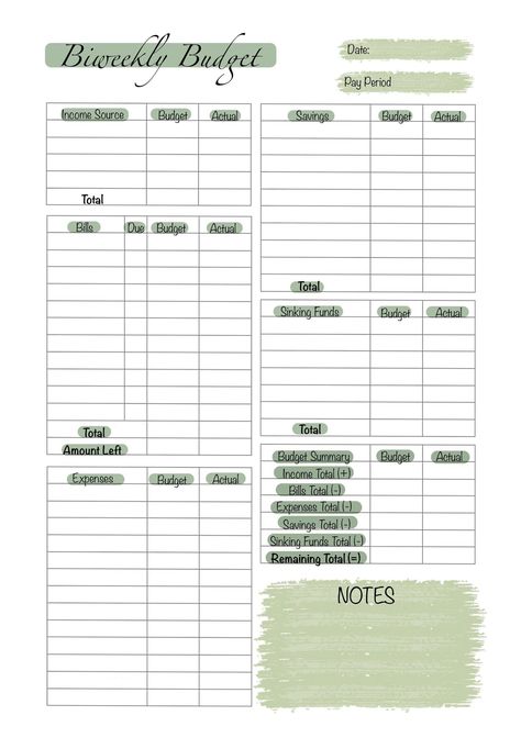 Green Printable And Digital Biweekly Budget Planner Cash Envelopes Expenses | Weekly Printable Pl... 2024 freeplanner #travelbudgetplanner #printableinventory #undatedyearlyplanner🍒 Organisation, Biweekly Paycheck Planner, Biweekly Budget Printable Free, Budget Planner Biweekly, Biweekly Budget Template, Budget Planner Printable Free, Biweekly Budget Planner, Paycheck Planner, Biweekly Budget