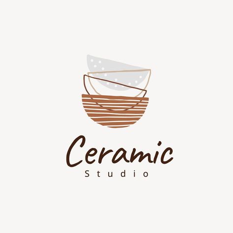 Ceramic Logo Design, Pottery Logo Design, Ceramic Logo, Pottery Logo, Badges Ideas, Edit Logo, Craft Logo, Flat Logo, Awesome Designs