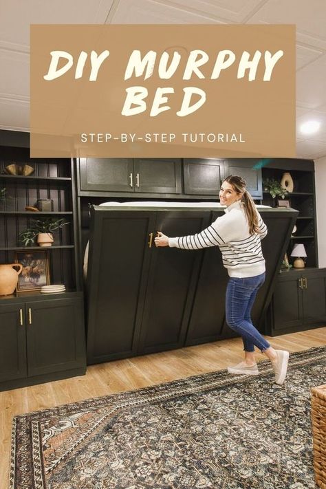 Say goodbye to cramped spaces and hello to versatility! Learn how to install a Murphy Bed effortlessly with our comprehensive step-by-step guide. Transform any room into a multifunctional oasis and reclaim valuable space for living. Click to read more on our blog! Multifunctional Guest Room, Murphy Bed Office, Guest Bedroom Office, Murphy Bed Kits, Build A Murphy Bed, Horizontal Murphy Bed, Cinder Block Walls, Queen Murphy Bed, Refinishing Furniture Diy