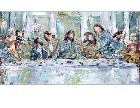 Three Paintings On Wall, Religious Artwork, Biblical Art, Last Supper, Jesus Art, Table Display, Paintings & Prints, Frame Decor, Framed Tv