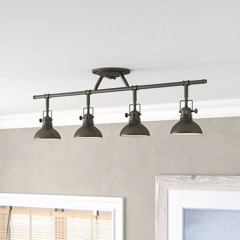 Breakwater Bay Roupen 4 -Light Track Kit & Reviews | Wayfair Track Lighting Kits, Diy Kitchen Decor, Living Room Diy, Beachcrest Home, Rustic Kitchen, Contemporary Kitchen, Living Room Lighting, Kitchen Lighting, Home Decor Kitchen