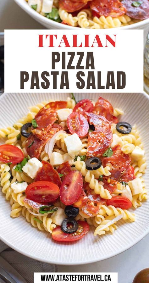 Summer Buffet, Pizza Pasta Salad, Rice Salads, Perfect Salad Recipe, Mediterranean Pizza, Cold Salads, Pizza Salad, Super Salads, Antipasto Salad