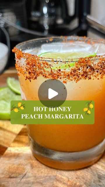 Hot Honey Peach Margarita, Peach Margarita Recipes, Peach Margarita, Peach Cocktail, 21 And Over, National Margarita Day, Cocktail Drinks Recipes, Margarita Recipes, Cocktail Drinks