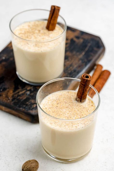 Easy Homemade Spiked Eggnog Recipe - CopyKat Recipes Make Eggnog, Homemade Spiked Eggnog, Homemade Eggnog Easy, Diy Egg Nog Homemade Eggnog, How To Make Coquito, Eggnog Recipe Spiked, Popular Drink Recipes, Alcoholic Eggnog, Coquito Recipe