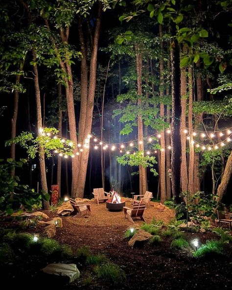 Romantic Outdoor Spaces, Botanical Backyard, Yurt Village, Wooded Backyard Landscape, Rustic Outdoor Spaces, Lake Landscaping, Lawn And Landscape, Yard Project, Forest Garden