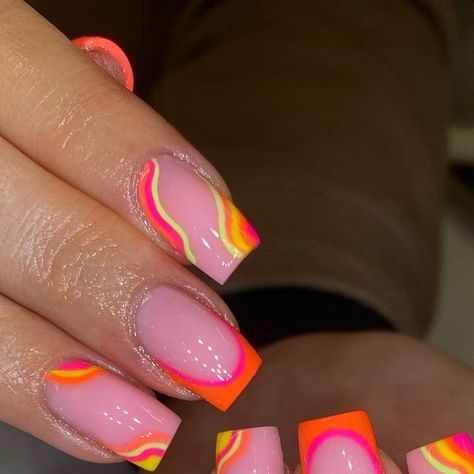 Biab Nails, Bright Nails, Neon Nails, How To Do Nails, Short Nails, Summer Nails, Neon, Nails, Hair