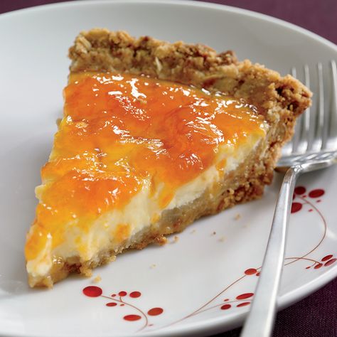 Yogurt and Apricot Pie with Crunchy Granola Crust Recipe - Jessica Gilmartin, Patama Roj | Food & Wine Yogurt Custard, Granola Crust, Apricot Pie, Healthy Thanksgiving Desserts, Tart Pie, Work Recipes, Pie Party, Crunchy Granola, Custard Tart