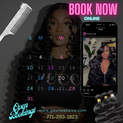 Business Cards For Braiders, Booking Hair Appointments, Hair Business Policies, Hair Business Templates, Black Friday Hair Salon Specials, Hair Giveaway Flyer, Hair Braiding Business Names, Hair Discount Flyer, Instagram Hair Business Page Layout