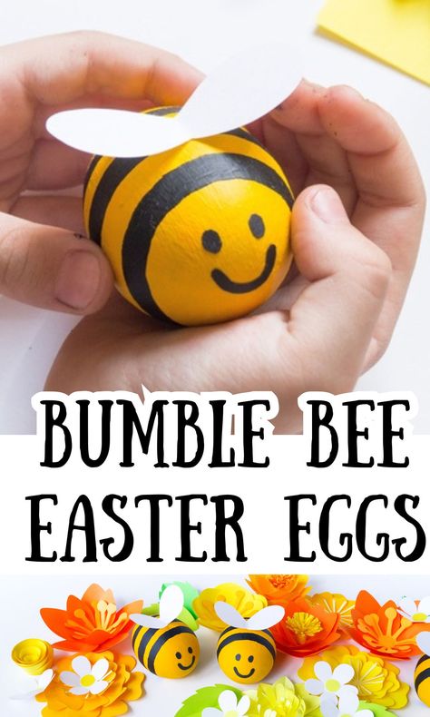 Cute DIY Bumble Bee Easter Eggs Craft - In The Playroom Egg Shell Crafts For Kids, Egg Shell Crafts, Diy Bumble Bee, Bee Business, Eggs Craft, Decorating Eggs, Bee Crafts For Kids, Foster Kids, Egg Shell Art