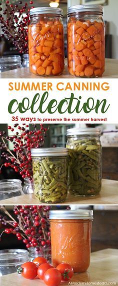 Summer canning is a great way to preserve the bounty of a summer garden or to take advantage of in season summer produce sales! Get the details on preserve summer produce below! Smoked Meals, Summer Canning, Water Bath Canning Recipes, Diy Canning, Easy Canning, Pressure Canning Recipes, Canning 101, Canning Ideas, Preserving Herbs