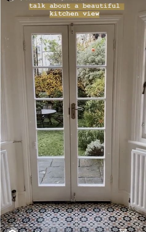 Full Window Door, Single Glass Door To Patio, External Kitchen Door, Cottage With French Doors, Narrow Exterior French Doors, Door To Outside In Kitchen, Kitchen Door To Patio, Single Patio Door Kitchen, Narrow Patio Doors