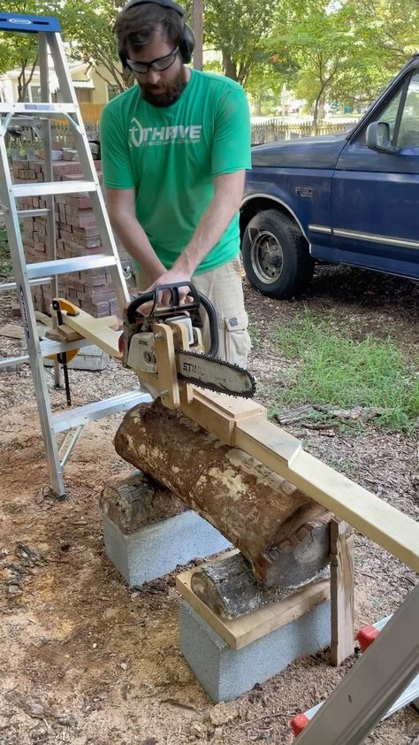 Stephen Dix | Turning a log into lumber. This video is incredibly compressed, but for all those without patience I’ll be posting an even shorter video... | Instagram Diy Woodworking Projects, Diy Halloween Decor, Diy Wooden Projects, Carpentry Diy, Key Holders, Woodworking Ideas Table, Woodworking Guide, Tile Designs, Homemade Tools