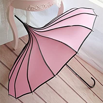 Amazon.com: VIVISKY(TM) Pagoda Peak Old-Fashionable Ingenuity Umbrella Parasol (Pink): Garden & Outdoor Black Parasol, Pagoda Umbrella, Uv Umbrella, Rave Dance, Sun Parasol, Parasol Umbrella, Pink Clothing, Umbrella Designs, Rain Umbrella