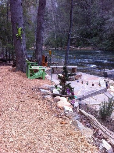 justpretty Fire Pit With Rocks, Fire Pit Wall, Easy Fire Pit, Landscape Design Ideas, Fire Pit Lighting, Rustic Fire Pits, Modern Fire Pit, Fire Pit Furniture, Eclectic Home Decor