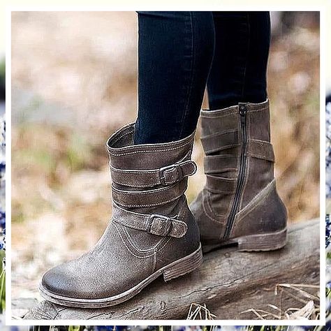 Winter Shoes Low Heel - Not next week, not tomorrow, Take Action NOW! Buy what you need from one of the world's most reputable online retailer. Low Heel Booties, Clarks Boots, Buckle Booties, Boots Zipper, Zipper Heels, Mens Boots Fashion, Rounded Toe Boots, Zipper Boots, Casual Heels