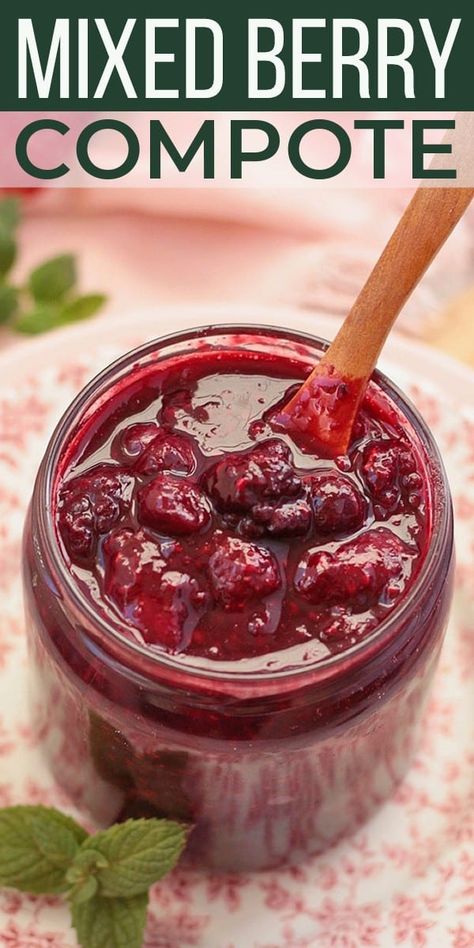 Berry Compote Recipe Berry Compote Recipe, Pancakes Yogurt, Yogurt Waffles, Mixed Berry Compote, Cheesecake Pancakes, Compote Recipe, Strawberry Compote, Cheesecake Toppings, Hot Breakfast