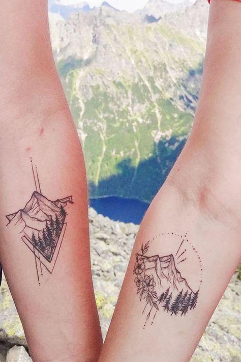 "Meaningful Couple Tattoos" Explore the diverse world of couple tattoos and find the perfect symbol of your love, ensuring your journey together is not just shared but also prominently displayed in the top choices for meaningful couple tattoos! See more ideas check out here! #meaningfulcoupletattoos #meaningfulcoupletattoo #coupletattoos Tattoos For Husband And Wife Marriage, Meaningful Boyfriend Tattoos, Matching Hiking Tattoo, Couples Camping Tattoos, Matching Space Tattoos Couples, Outdoorsy Couple Tattoos, Meaningful Husband Wife Tattoos, Matching Nature Tattoos Couples, Couples Adventure Tattoos