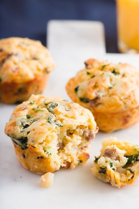 Loaded Savory Breakfast Muffins | Kitchn Beach Cooking, Gooooood Morning, Savory Breakfast Muffins, Savory Muffins Recipes, High Protein Breakfast Recipes, Savory Bites, Cheese Spinach, Savory Muffins, Protein Meals