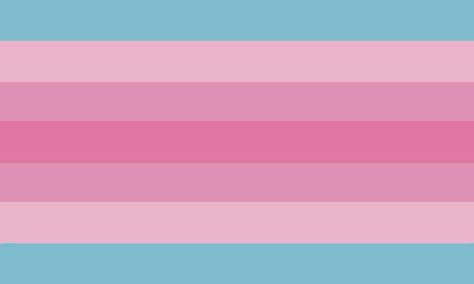 A duller version of the transfeminine pride flag with a dull blue, dull light pink, dull pink and a dull dark pink Lgbt Flags, Nonbinary People, Trans Flag, Gender Flags, Umbrella Term, Lgbt Flag, Lgbtq Flags, Trans Pride, Gender Identity