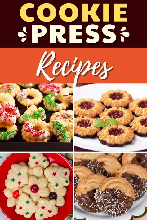 Butter Cookie For Cookie Press, Easy Cookie Press Recipes, Shortbread Cookie Press Recipe, Butter Cookies Recipe Cookie Press, Cookie Press Christmas Cookies, Brown Sugar Spritz Cookies, Cookie Recipes For Cookie Press, Oxo Cookie Press Recipes, Cookie Dough For Cookie Press