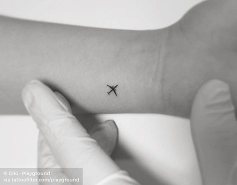 Airplane tattoo on the wrist. Tattoo On The Wrist, Airplane Tattoo, Plane Tattoo, Airplane Tattoos, Small Girl Tattoos, Tattoos Geometric, Temp Tattoo, Wrist Tattoos For Women, E Tattoo