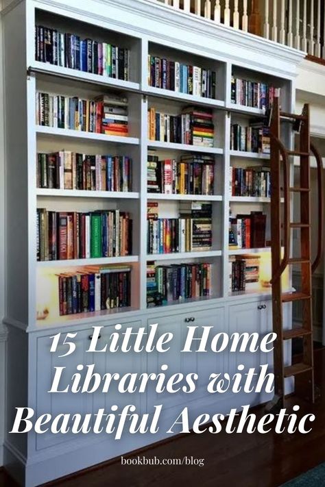 Home Library Entryway, Hygge Library Room, Home Library Styling, Library In House Ideas, Ideas For Library Room, Home Library Art, Contemporary Library Design, Cool Home Libraries, Cabin Library Aesthetic