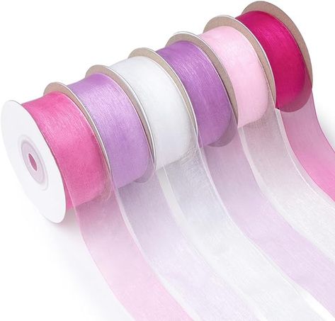 Amazon.com: Mlurcu Sheer Ribbon Organza Ribbon 1 Inch x 150Yd 6 Rolls Sheer Chiffon Ribbon Pink Organza Ribbon Clear Fabric Ribbon for Gift Wrapping Wedding Bouquet Wrapping Christmas Tree Decor Bows DIY Crafts Gift Wrapping Wedding, Ribbon For Gift Wrapping, Bouquet Wrapping, Ribbon For Gift, Chiffon Ribbon, Bows Diy, Wedding Venue Decorations, Bouquet Wrap, Wedding Wraps