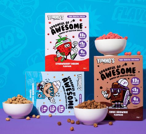 90s Food Packaging, Cereal Package Design, Fun Package Design, Cute Package Design, Cereal Box Design Ideas, Cute Food Packaging, Cereal Branding, Cereal Advertisement, Cereal Aestethic