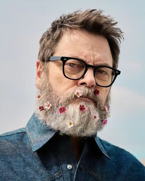 Nick Offerman: ‘I was told I’d never not be Ron Swanson’ | Nick Offerman | The Guardian Burly Men, 20 Years Of Marriage, Nick Offerman, Ron Swanson, Bear Man, Amy Poehler, Mens Hairstyles Short, Last Of Us, Male Portrait