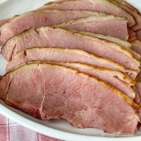 Ham In A Roaster - Plowing Through Life Ham In Roaster, Ham In A Roaster, Roaster Oven Recipes, Roaster Recipes, Electric Roaster, Roasted Ham, Spiral Ham, Salads For A Crowd, Easy Macaroni