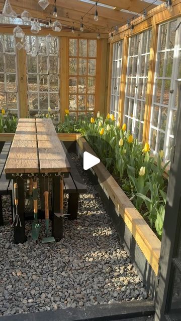 Sitting Area In Greenhouse, Gazebo Greenhouse Diy, Greenhouse Attached To Shed, Greenhouse Roof Ideas, Leanto Greenhouse Ideas, Cute Greenhouse Ideas, Invernaderos Ideas, Green House Ideas Interior, Diy Greenhouse With Old Windows