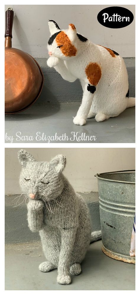 8 Amazing Kitten Cat Amigurumi Knitting Patterns - Page 2 of 2 Knitted Cats And Kittens, Knitted Kitty Pattern, Tela, Cat Knitting Patterns Free, Knitting Patterns For Cats, Free Cat Knitting Patterns, Free Knitted Cat Toy Patterns, Knitted Cats And Kittens Free Patterns, Stuffed Animal Knitting Patterns Free