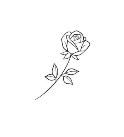 Small Rose Stencil Tattoo, Small Tattoos Rose Simple, Small Rose Drawing Simple, Small Roses Drawing, Simple Roses Drawing, Small Rose Drawing, Mini Tattoos Rose, Small Roses Tattoo, Small Rose Tattoo Simple