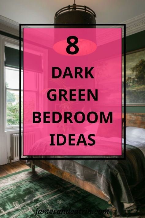 Explore the elegance of dark green bedroom ideas, and how they can add depth and sophistication to your space 🛏. From minimalist to maximalist, see how dark green can complement any style. Get ready to be inspired by these stylish, mood-enhancing designs. #DarkGreenBedroomIdeas #ElegantInteriors #StylishBedrooms Dark Green And Navy Bedroom, Green Bedroom Paint Ideas, Bedroom Ideas For Large Rooms, Dark Sage Green Bedroom, Green And Blue Bedroom Ideas, Blue And Green Bedroom Ideas, Dark Green Bedrooms, Green Walls Bedroom, Dark Earthy Bedroom