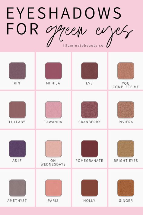 Best Colors To Wear For Green Eyes, What Color Eyeshadow For Green Eyes, Best Eyeliner Color For Green Eyes, Make Up Ideas For Green Eyes, Best Eyeshadow For Green Eyes, Eye Shadow For Green Eyes, Eyeshadow Green Eyes, Make Green Eyes Pop, Eye Makeup For Green Eyes