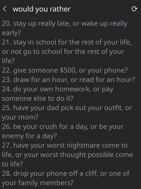 Would U Rather, Crazy Things, Crazy Things To Do With Friends, Would You Rather, Your Crush, Stay Up, Quick Saves