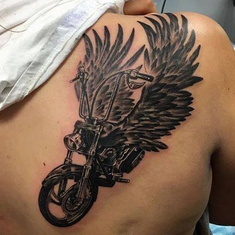 Who's got some chopper ink?! Let's see it! This one's from MD Tattoo Studio - More at Choppertown.com Moto Tattoo, Motorcycle Tattoo, Harley Davidson Tattoos, Motorcycle Tattoos, Bike Tattoos, Ink Inspiration, Dad Tattoos, Memorial Tattoo