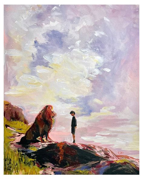 Not mine Aslan Narnia Painting, Chronicles Of Narnia Painting, Narnia Artwork, Narnia Painting Ideas, Chronicles Of Narnia Art, Narnia Illustrations, Narnia Poster, Narnia Painting, Narnia Fanart